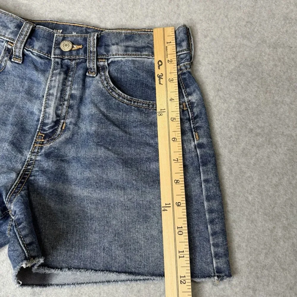 Old Navy Jean Shorts Youth Size 14 Sky High Rise‎ Denim Cut-Off Adjustable Waist
